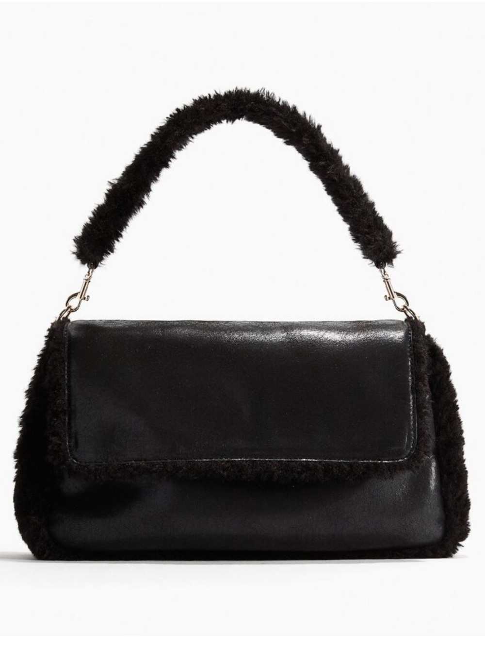 ‼️SALE‼️ H&M Black Faux Shearling Shoulder Bag